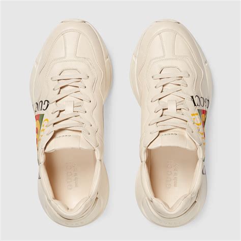 gucci shoes with lion|gucci rhyton leather sneakers.